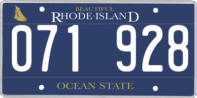 RI license plate 071928
