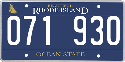 RI license plate 071930