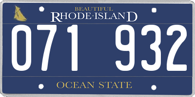 RI license plate 071932
