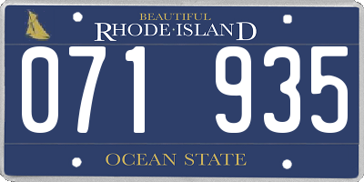 RI license plate 071935