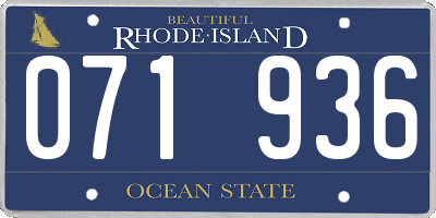 RI license plate 071936