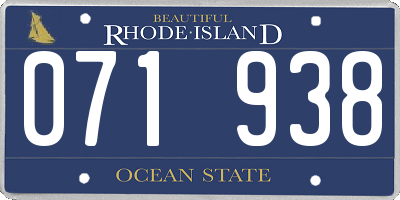RI license plate 071938