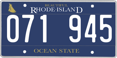 RI license plate 071945