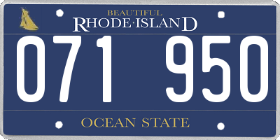 RI license plate 071950