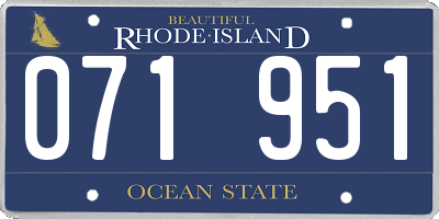 RI license plate 071951