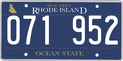RI license plate 071952