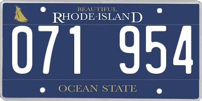 RI license plate 071954
