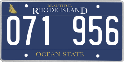 RI license plate 071956