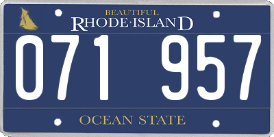 RI license plate 071957