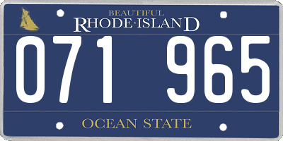 RI license plate 071965