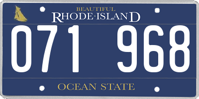 RI license plate 071968