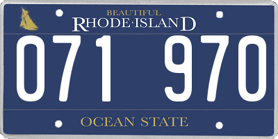 RI license plate 071970