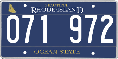RI license plate 071972