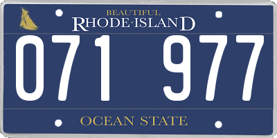 RI license plate 071977