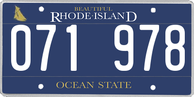 RI license plate 071978