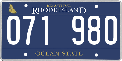 RI license plate 071980