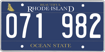RI license plate 071982