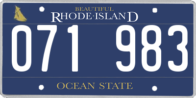 RI license plate 071983