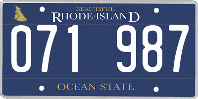 RI license plate 071987
