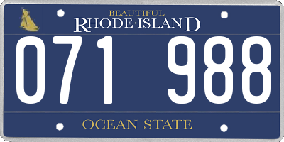 RI license plate 071988