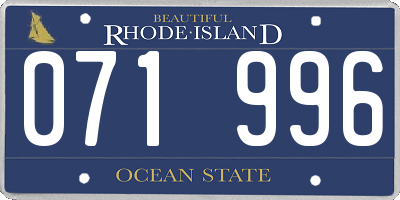 RI license plate 071996