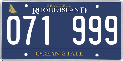 RI license plate 071999