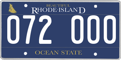 RI license plate 072000