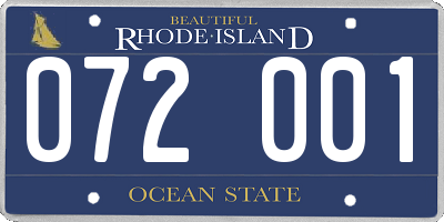 RI license plate 072001
