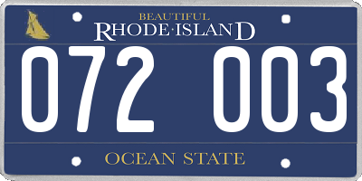 RI license plate 072003