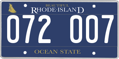 RI license plate 072007