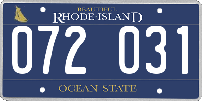 RI license plate 072031
