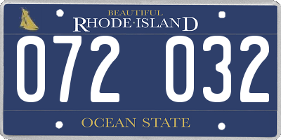 RI license plate 072032