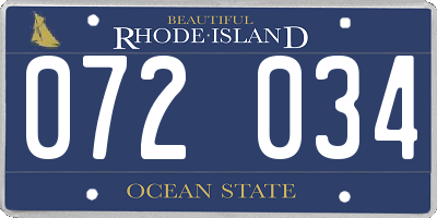 RI license plate 072034