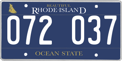 RI license plate 072037