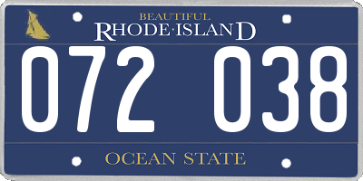 RI license plate 072038
