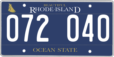 RI license plate 072040