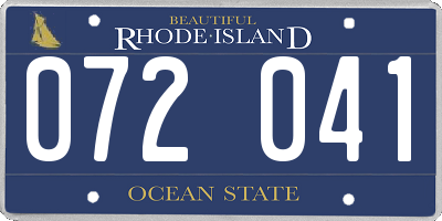 RI license plate 072041
