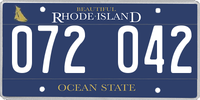 RI license plate 072042