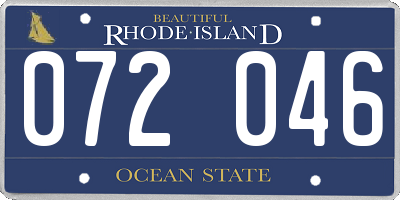RI license plate 072046