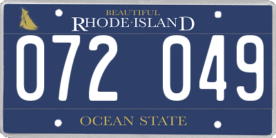 RI license plate 072049
