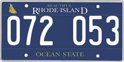 RI license plate 072053