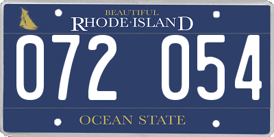 RI license plate 072054