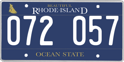 RI license plate 072057
