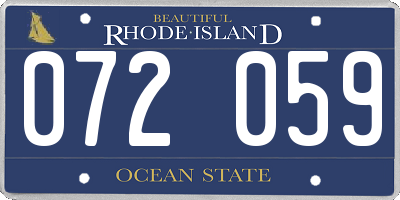 RI license plate 072059