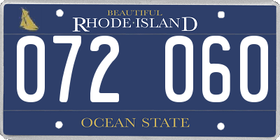 RI license plate 072060