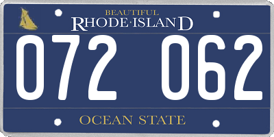 RI license plate 072062