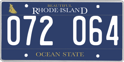 RI license plate 072064