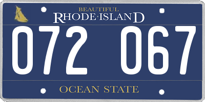RI license plate 072067
