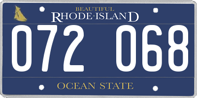 RI license plate 072068
