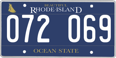 RI license plate 072069